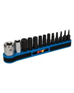 WLMW38971 image(0) - Wilmar Corp. / Performance Tool 13 pc. Metric Bit Socket Set