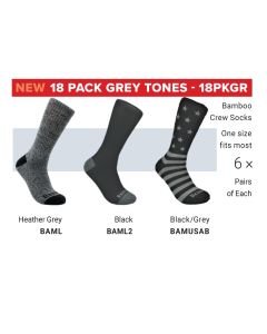 RDBRDB12PKGR image(0) - Redback Boots USA 18 pair Variety Grey Sock Bundle