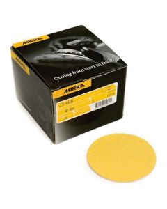 MRK23608080 image(0) - Mirka Abrasives Bulldog Gold 23608080 23 Series Semi-Open Coated Grip-On Sanding Disc, 3 in, P80 Grit, Aluminum Oxide