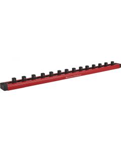 MTSLAS38 image(0) - Mechanic's Time Savers 3/8 Inch Lock-a-Socket Rail Socket Holder - Red