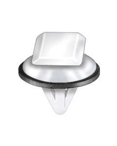 AVC21316 image(0) - AUVECO 21316 Side and Bumper Molding Clip, (11 x 15 mm Top x 16 mm Dia Bottom) Head x 10 mm L Stem, Nylon, White