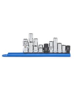 KDT80319 image(0) - GearWrench 10 Piece 1/4 Inch & 3/8 Inch Drive 6 Point 10mm Socket Set