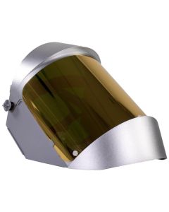 OBR2156R image(0) - Oberon Face Shield with Ratcheting Headgear - Heat Reflective - Window: Dark Green Gold - With Lower Crown