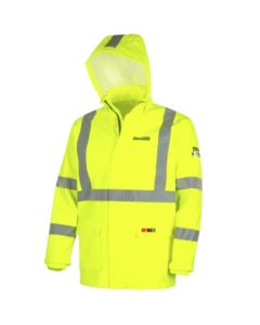 OBRZFC306-2XL image(0) - Oberon  Safety Jacket - FR/Arc-Rated - PU/Cotton - Hi-Viz Yellow - Size: 2XL