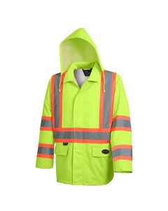 SRWV1081360U-M image(0) - Pioneer Pioneer - Hi-Vis Safety Rainwear Jacket - Yellow/Green - Size Medium