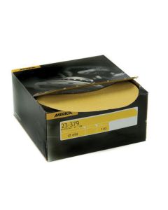 MRK23379080 image(0) - Mirka Abrasives Bulldog Gold 23379080 23 Series Semi-Open Coated Autobox Sanding Disc, 6 in, P80 Grit, Aluminum Oxide