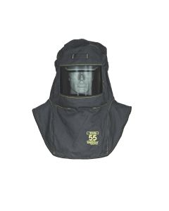 OBRTCG55-CHVSL image(0) - OBERON Hood with Hard Cap - Arc Flash - 55 Cal TCG - With Fresh Air Arc Flash Hood Ventilation System & Light - Color: Black - Window: True Color Grey (TCG)