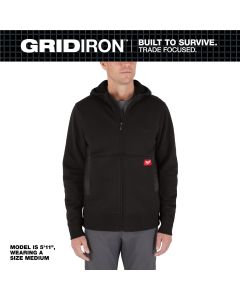 MLWM250B-XL image(0) - Milwaukee Tool GRIDIRON Full-Zip Hoodie- Black- XL