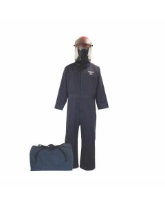 OBRTCG30-CKE-NB-4X image(0) - OBERON Bag Kit - Arc Flash - 30 Cal TCG - Comes With Coveralls, Hard Cap, Face Shield, Balaclava & Storage Bucket - Color: Navy Blue - Size: 4XL