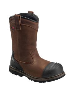 FSIA7876-8W image(0) - Avenger Hammer Wellington Series - Men's Boots - Carbon Nano-Fiber Toe - IC|EH|SR|PR - Brown/Black - Size: 8W