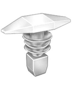 AVC14328 image(0) - AUVECO 14328 Double Head Weatherstrip Retainer, (7 x 16 mm Dia Bottom) Head, Nylon, White