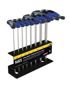 KLEJTH68M image(0) - Klein Tools Hex Key Set, Metric, Journeyman T-Handle, 6-Inch with Stand, 8-Piece
