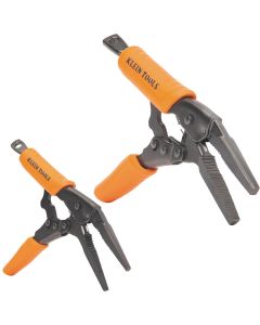 KLE38661 image(0) - Klein Tools Long Nose Locking Pliers Set, 6- and 9-Inch, 2-Piece