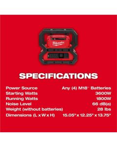 MLW2845-20 image(8) - Milwaukee Tool M18 CARRY-ON 3600W/1800W Power Supply