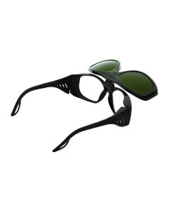 SRWS72905 image(0) - Sellstrom Safety Glasses - X35 Series - Clear Lens -Black Frame - Hard Coated - With Shade 5 IR Flip Lens