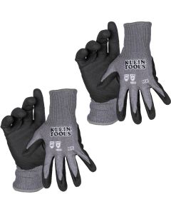 KLE60581 image(0) - Klein Tools Knit Dipped Gloves, Cut Level A1, Touchscreen, Large, 2-Pair