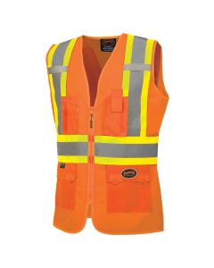 SRWV1021850U-S image(0) - Pioneer Women's Custom Fit Hi-Vis Mesh Back Safety Vest  - Color:  Hi-Vis Orange - Size: S