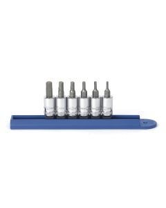 KDT80321 image(0) - GearWrench 6 Piece 1/4 Inch Drive Hex Bit Metric Socket Set