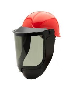 OBRTCG30-EL-C image(0) - OBERON Face Shield & Hard Cap - Arc Flash - 30 Cal TCG - EZ Lift - Lens Color: True Color Grey
