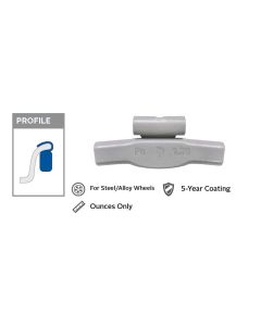 PWWT275Z image(0) - Wegmann Automotive 2.75 oz Zinc Coated Clip-on TZ Gray Series Wheel Weight (Box of 25)