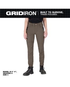 MLWF652N-14R image(0) - Milwaukee Tool Women's GRIDIRON Double Knee Jogger Pants - Brown - Size 14