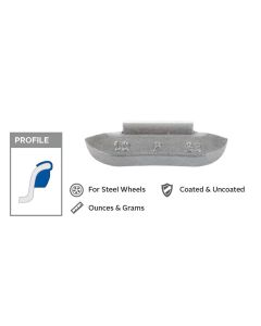PWWP600 image(0) - Wegmann Automotive 6 oz Lead Uncoated Clip-on P Black Series Wheel Weight (Box of 25)