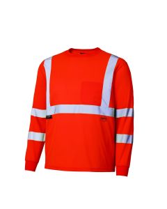 SRWV1054250U-3XL image(0) - Pioneer Pioneer - Birdseye Long-Sleeved Safety Shirt - Hi-Viz Orange - Size 3XL