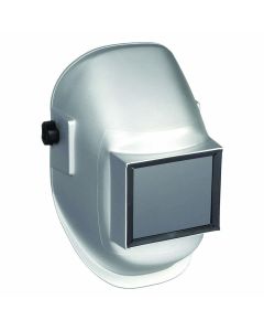 SRWS29911 image(0) - Sellstrom Welding Helmet - Passive - Nylon - Fixed Front  - 4.5" x 5.25" Viewing Area - Shade 10 - Ratcheting Headgear - Silver - Super View Series