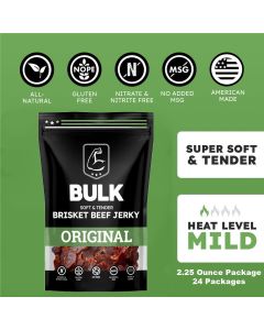 BLOISN-OGBR-24 image(0) - BULK Jerky Original Pepper Brisket Beef Jerky 2.25 ounce package (24 packages)