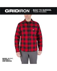 MLWM551R-L image(0) - Milwaukee Tool GRIDIRON Flannel Shirt - Red - L