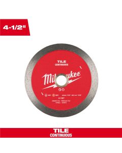 MLW49-93-9504 image(0) - Milwaukee Tool 4 1/2 inch Continuous Tile Diamond Blade