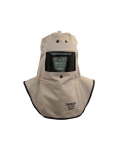 OBRCAT4-CC image(0) - OBERON Hood with Hard Cap - Arc Flash - 40 Cal CAT - Canadian - Color: Khaki - Window: True Color Grey (TCG)