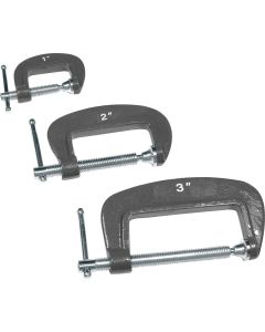 WLMW86012 image(0) - Wilmar Corp. / Performance Tool 3 pc. C-Clamp Set