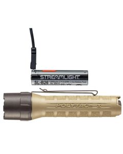 STL88612 image(0) - Streamlight 600 Lumen PolyTac X USB Flashlight - Includes SL-B26 battery pack Clam - Coyote