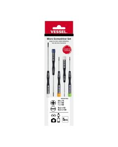 VES99005PFPBU image(0) - Vessel Tools Micro Screwdrivers Set (PH 3pcs, SL 2pcs)