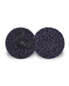 MMM89496 image(0) - 3M Scotch-Brite Roloc 89496 XO-DR Clean and Strip Disc, 3 in Dia, Extra Coarse Grade, TR Attachment, Purple