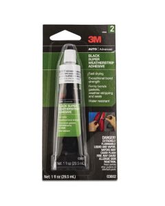 MMM3602 image(0) - 3M 03602 Super Weatherstrip Adhesive, 1 oz Tube, Paste, Heavy Black, 24 hr Curing
