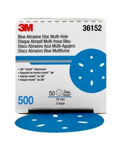 MMM36152 image(0) - 3M Hookit Blue Abrasive Disc Multihole 36152 (4PK)