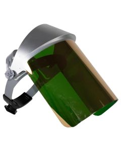 OBR148AFR image(0) - Oberon Face Shield with Ratcheting Headgear - Heat Reflective - Window: Green Gold Anti-Fog