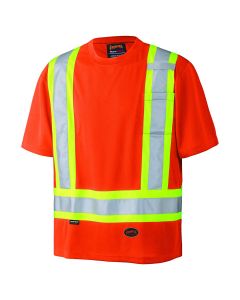 SRWV1051150U-XL image(0) - Pioneer Birdseye Safety T-Shirt  - Color:  Hi-Viz Orange  - Size: XL