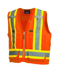 SRWV1010151U-2XL image(0) - Pioneer Woven 150D Multi-Pocket Surveyor Vest  - Color:  Hi-Vis Orange  - Size: 2XL
