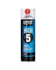 UPO0871 image(0) - U Pol Products HIGH#5 UP0871 High Build Primer, 450 mL Aerosol Can, Black, 21.5 sq-ft Coverage