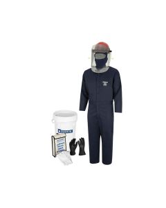 OBREV12-BKT-XL-10 image(0) - OBERON Suit Kit - Arc Flash & Shock  - 12 Cal TCG2P -  Electric Vehicle - TCG Arc Flash Face Shield w/Hard Cap, Balaclava, Coverall with Escape Strap, Safety Glasses, Earplugs, Storage Bucket, Class 0 Glove Kit - Size: Large -