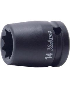 KKN14415M-24 image(0) - Ko-ken USA 14415M-24 1/2 Sq. Dr. Socket 24mm Double Square Length 42mm