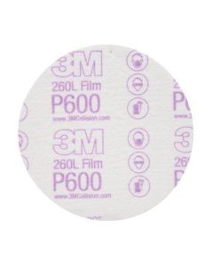 MMM0955 image(0) - 3M 00955 260L Series Abrasive Disc, 5 in Dia, P600 Grit, Hook and Loop, White