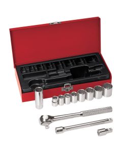 KLE65504 image(0) - Klein Tools 3/8-Inch Drive Socket Wrench Set, 12-Piece