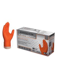 AMXGWUOFN44050 image(0) - Gloveworks Ultra Flock Lined RDT Orange Nitrile Gloves - Medium
