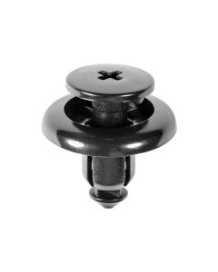 AVC19315 image(0) - AUVECO 19315 Push-Type Screw-Type with Open End Mud Guard Retainer, 20 mm Dia Head x 9 mm L Stem, Nylon, Black