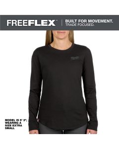 MLWF552B-L image(0) - Milwaukee Tool Womens FREEFLEX Hybrid Tee - Long Sleeve Black L