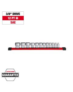 MLW48-22-9420 image(0) - Milwaukee Tool 12pc 3/8 inch Drive 12-Point SAE Socket Set